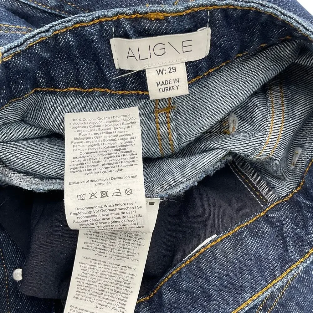 Aligne Cropped Blue Miles Denim Jeans Size 29 - Picture 4 of 4